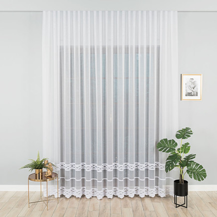 Firanka haftowana pasowa biała 280cm, EAN: 5907693266766