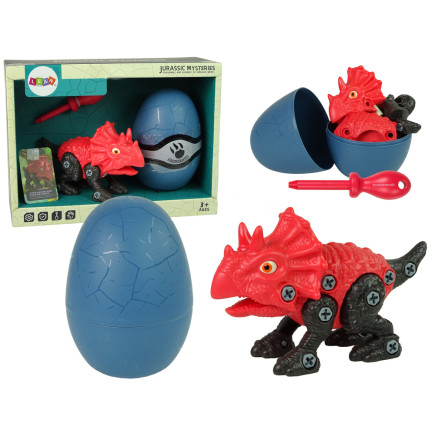Zestaw dinozaur triceratops z jajkiem diy śrubokręt