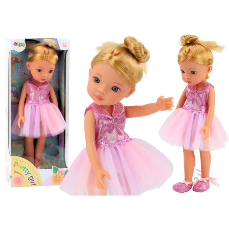 Lalka baletnica różowa w sukience, 33cm, laleczka balerina - EAN: 5905991015208