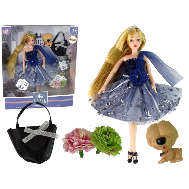 Lalka dla dzieci Emily z pieskiem i torebką w kwiaty EAN: 5905515359894