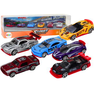 Zestaw resoraków 1:64 autka sportowe metalowe pojazdy mix 6 ele.