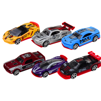 Zestaw resoraków 1:64 autka sportowe metalowe pojazdy mix 6 ele.