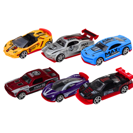 Zestaw resoraków 1:64 autka sportowe metalowe pojazdy mix 6 ele.