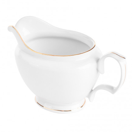 Sosjerka porcelanowa MariaPaula Złota Linia biała 400 ml