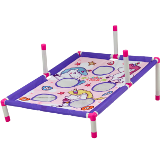 Gra zręcznościowa rzut woreczkiem obręczą 2w1 plansza jednorożce