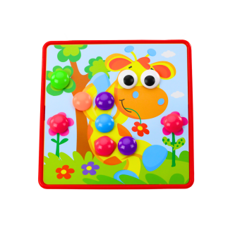 Puzzle kolorowe - zestaw 12 obrazków z przyciskami do uzupełniania, EAN: 5905991023517