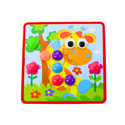 Puzzle kolorowe - zestaw 12 obrazków z przyciskami do uzupełniania, EAN: 5905991023517