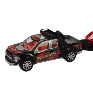 Auto pickup z lawetą naczepą auto sportowe terenowe zestaw