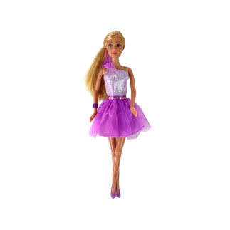 Lalka Lucy w fioletowej sukience z brokatem + zestaw butów EAN: 5905515352406