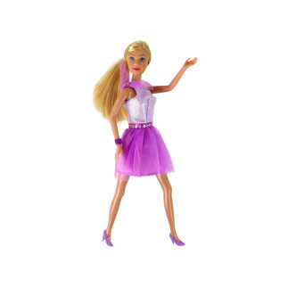 Lalka lucy sukienka fioletowa brokat zestaw buty
