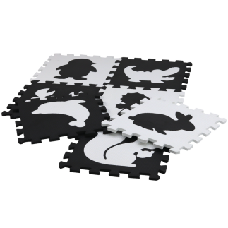 Miękkie puzzle mata kontrastowa edukacyjna pianka eva czarno-białe 19 ele.