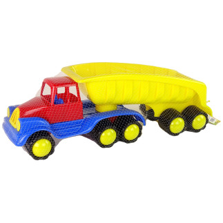 Duży samochód z naczepą 45cm żółty
