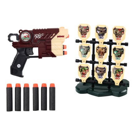 Zestaw Dinozaury: Pistolet z Tarczą i Strzałkami Piankowymi 5905991019947