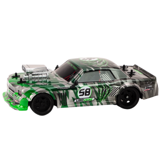 Zdalnie sterowane autko RC driftingowe z gumowymi kołami, zielone - EAN: 5905991017240