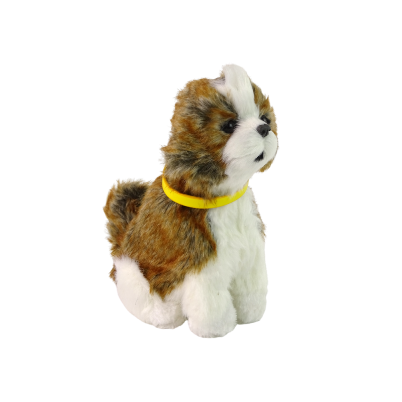 Interaktywny piesek Shih Tzu pluszowy, szczekający i ruszający ogonem - EAN: 5905214977412