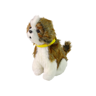 Interaktywny piesek Shih Tzu pluszowy, szczekający i ruszający ogonem - EAN: 5905214977412