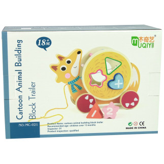 Żółw do ciągnięcia na kółkach sorter klocki drewniane