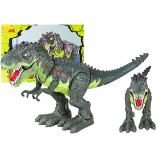 Dinozaur na baterie tyranozaur rex chodzący zielony