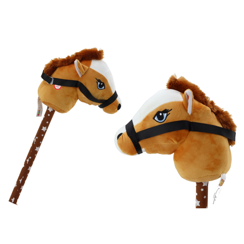Pluszowa Głowa Konia Na Kiju Hobby Horse Koń Krótkowłosy Brązowy Dźwięki Pluszowa Głowa Konia Na Kiju Hobby Horse Koń Krótkowłosy Brązowy Dźwięki