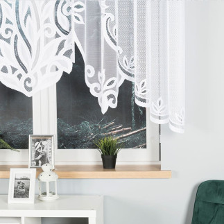 Pola firanka żakardowa gotowa, szerokość 300 x wysokość 140cm, kolor 001 biały