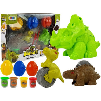 Ciastolina dinozaury jajka foremka 12 elementów 4 kolory