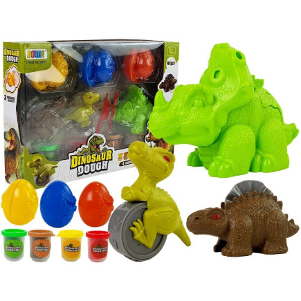Ciastolina dinozaury jajka foremka 12 elementów 4 kolory