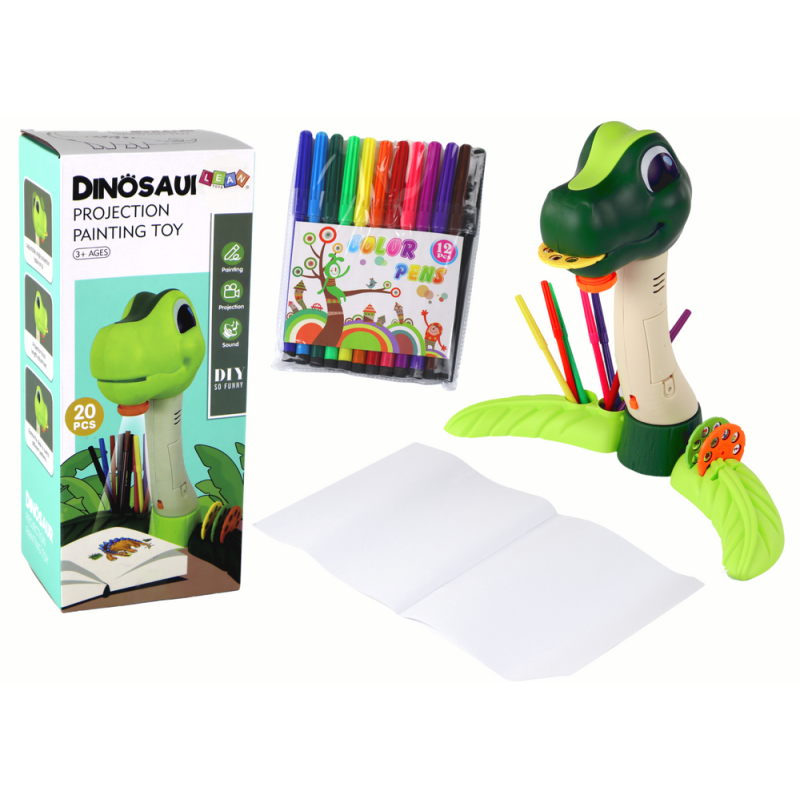 Projektor do rysowania dinozaur dźwięki akcesoria