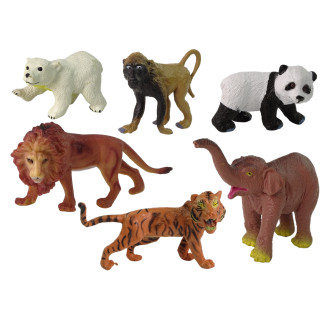 Zestaw 6 figurek dzikie zwierzęta safari figurka tygrys małpa lew