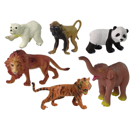 Zestaw 6 figurek dzikie zwierzęta safari figurka tygrys małpa lew