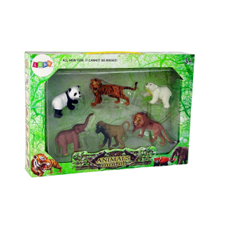 Zestaw 6 figurek dzikie zwierzęta safari figurka tygrys małpa lew