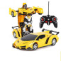 Auto Robot 2w1 z pilotem R/C - driftujący, świecący, wydający dźwięki - Żółty (EAN: 5905214979942)