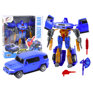 Robot auto 2w1 transformacja akcesoria broń niebieski