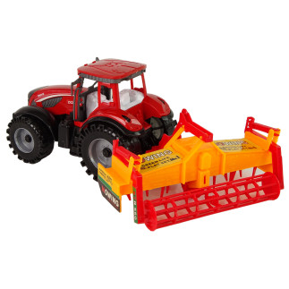 Traktor z kultywatorem napęd frykcyjny czerwony