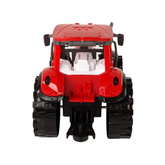Traktor z kultywatorem napęd frykcyjny czerwony