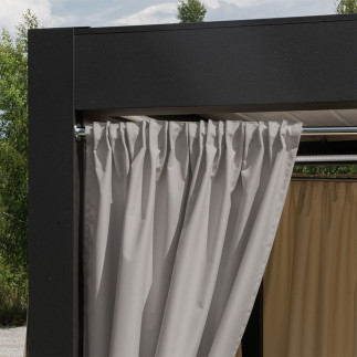 Gardenia zasłona gotowa na taśmie, szerokość 140cm x wysokość 180cm, kolor 794 beżowo szary