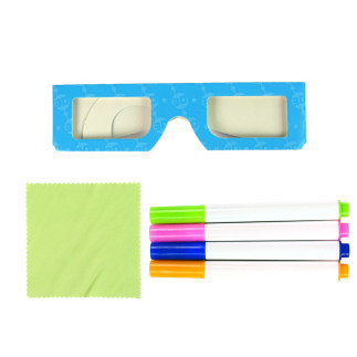 Magiczna podświetlana tablica 3d okulary niebieska