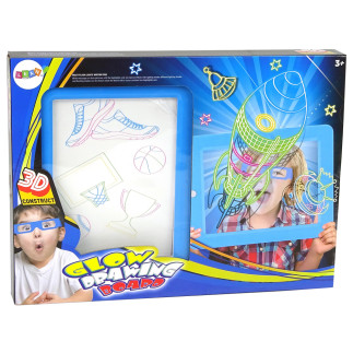Magiczna podświetlana tablica 3d okulary niebieska