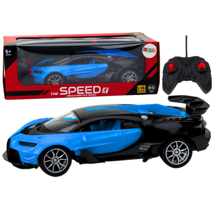 ﻿samochód sportowy zdalnie sterowany auto rc niebieski1:16