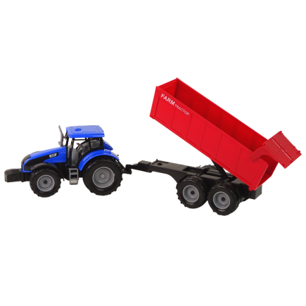 Niebieski Traktor z Przyczepą – Pojazd Rolniczy dla Dzieci, EAN: 5905679071885