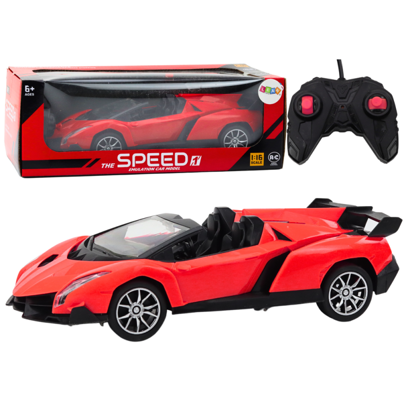 Czerwony sportowy samochód zdalnie sterowany RC 1:16 - EAN: 5905991017646