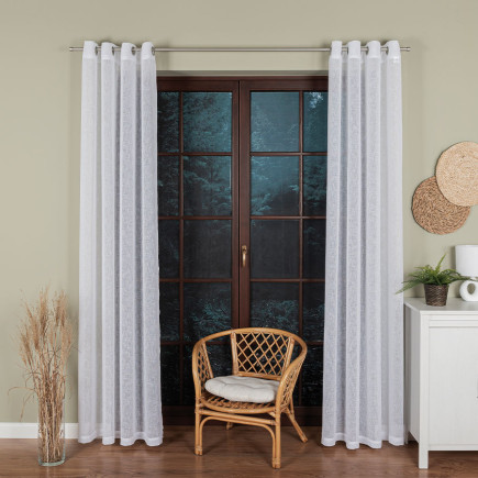 Firana gotowa na przelotkach, 140x250 cm, kolor 001 biały