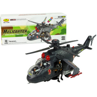 Helikopter ogromne skrzydła światła czarny dźwięk obraca się