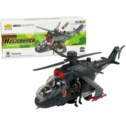 Helikopter ogromne skrzydła światła czarny dźwięk obraca się