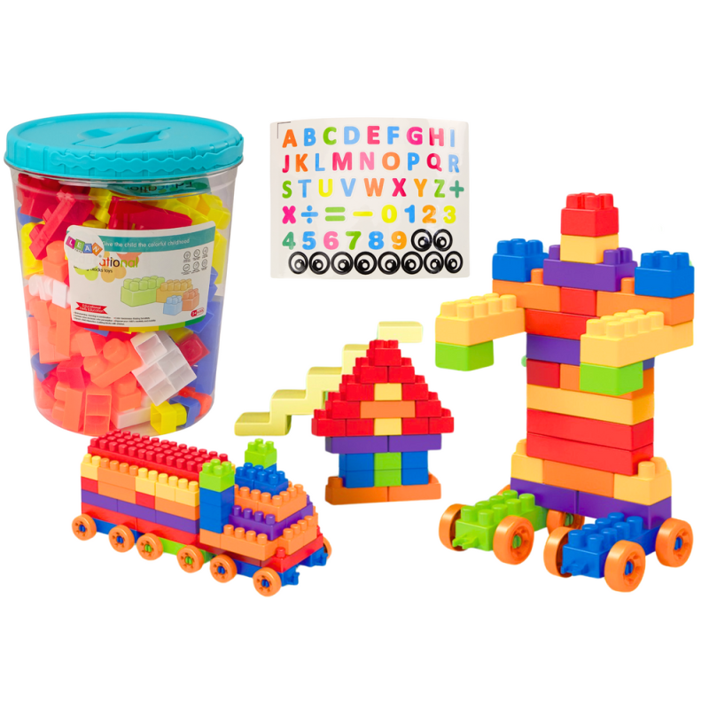 Klocki w wiaderku edukacyjne duże budowlane zestaw 160 ele. EAN: 5905991016823
