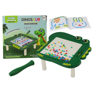 Stolik tablica magnetyczna edukacyjna dinozaur pad układanka zielona