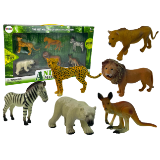 Zestaw figurek afryka dzikie zwierzęta kangur zebra