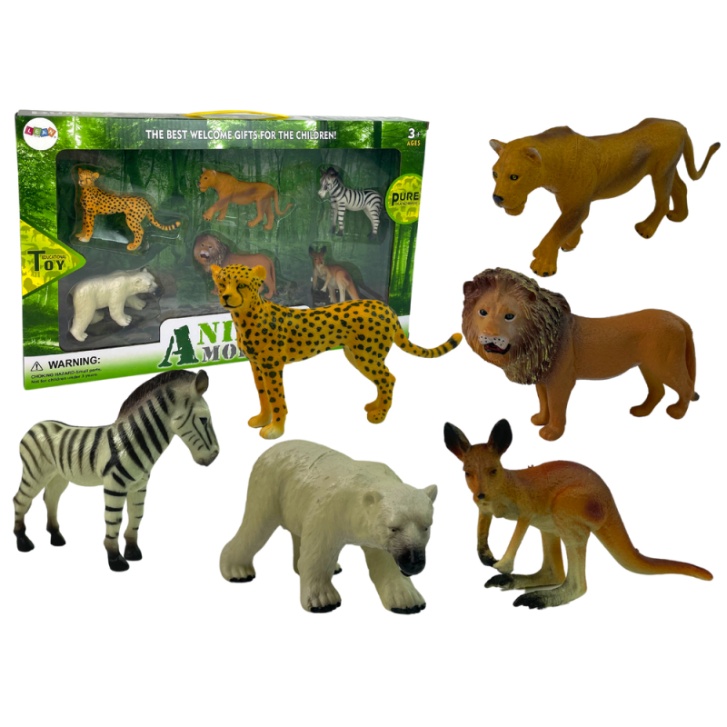 Zestaw figurek Afryka: Dzikie zwierzęta, Kangur, Zebra - EAN: 5905214970581