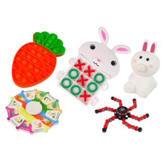 Zestaw zabawek wielkanocnych fidget toys antystresowe 24 elementów