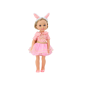 Lalka w różowej sukience z długimi włosami i opaską, szczotka w zestawie - 38 cm, EAN: 5905991015222