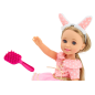 Lalka w różowej sukience z długimi włosami i opaską, szczotka w zestawie - 38 cm, EAN: 5905991015222